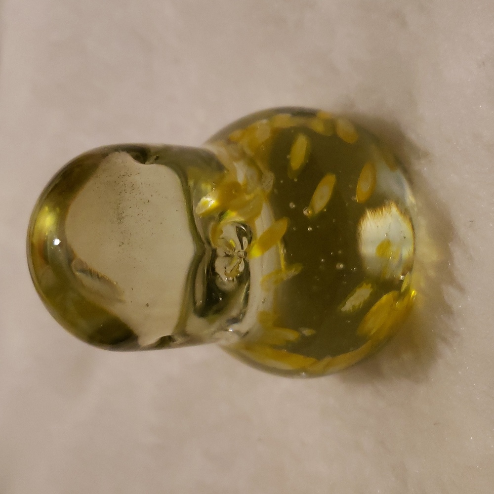 Vintage Lefton Art Glass Bird Figurine with Yellow Accents - Picture 3 of 8